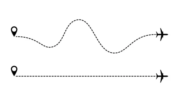 飞机航线虚线. — 图库矢量图片