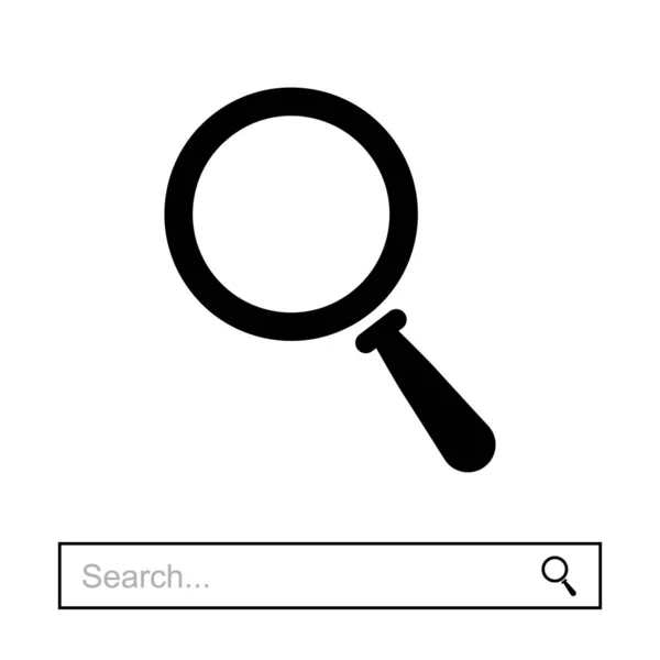 Icono de lupa vectorial para barra de búsqueda . — Vector de stock