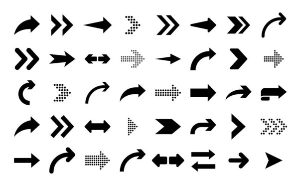 Set arrows isolated on white background.