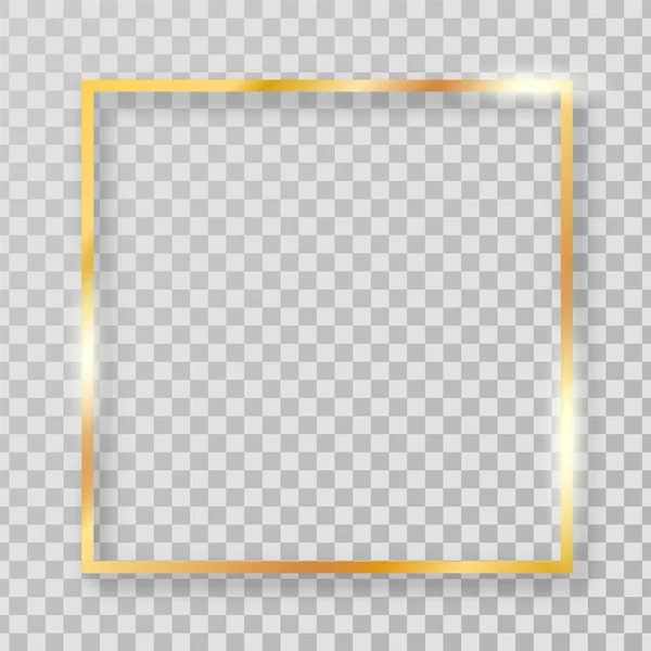Cadre clipart carré doré . — Image vectorielle