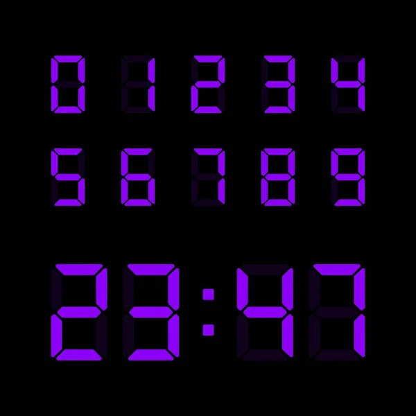 Conjunto de número de reloj digital . — Vector de stock