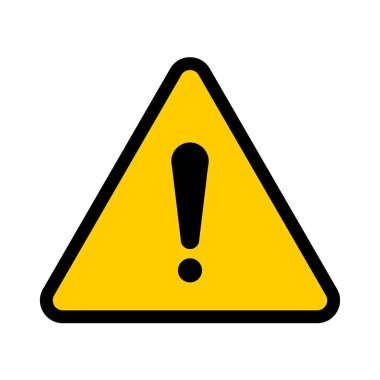 Düz sarı tehlike uyarı sembolü.