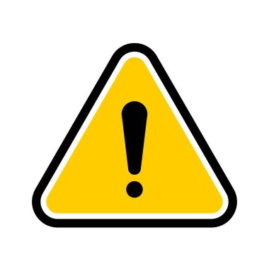 Sarı üçgen tehlike uyarı sembolü.