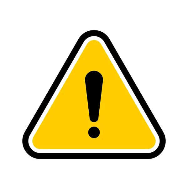 Símbolo de aviso de perigo triangular amarelo . — Vetor de Stock