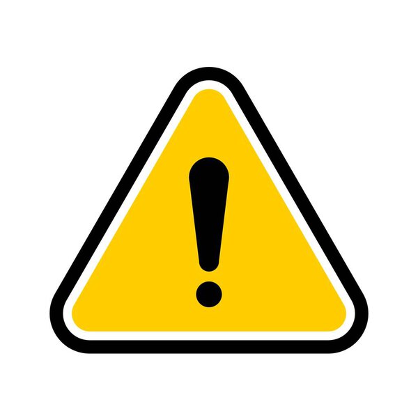 Желтый треугольный предупреждающий знак опасности
.