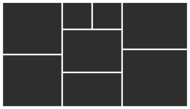 Şablonlar kolaj sekiz kare fotoğraf. Poster çerçevesi modeli. Boş vektör çerçeveleri.