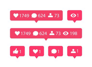 Sosyal medya ikonları. Web sitesi, ui ve uygulamalar için yorum ve takip simgesi tasarım ögesi gibi.