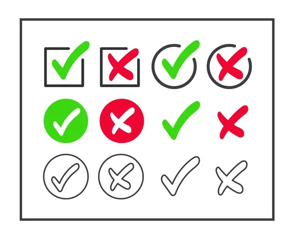 Free Vector  Check mark and cross symbols in flat styles