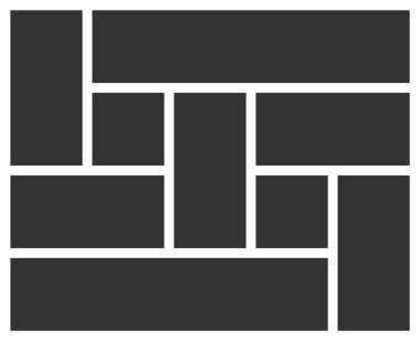 İç tasarım için boş fotoğraf çerçevesi kolajı düzeni. Poster çerçevesi modeli. Vektör şablon fotoğraf kolajı.