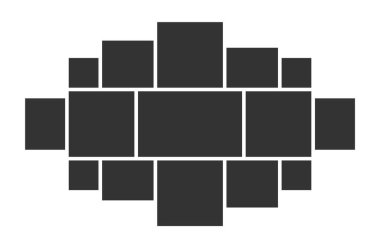 Duvar fotoğrafı galerisi için şablon kolajı fikri. Moodboard. Vektör fotoğraf kolajı çerçeve düzenleme bileşimi.