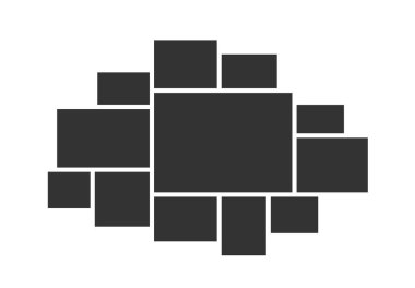 İç tasarım için fotoğraf kolajı şablonu. Fotoğraf montajı için vektör kolajı düzeni.