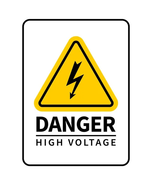 危険高電圧注意サイン 雷アイコン付きベクトル警告標識 — ストックベクタ