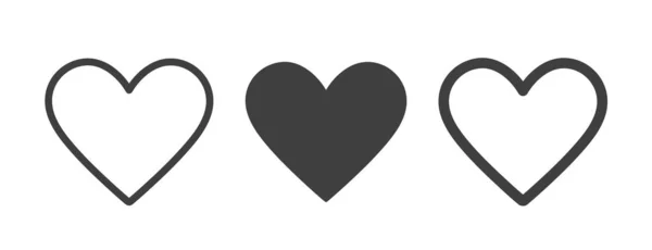 Коллекция Сердечных Векторов Любовь Избранное Иконка Понятий Пользовательского Интерфейса Gui — стоковый вектор
