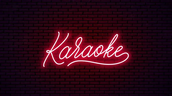 Letras Desenhadas Mão Néon Karaoke Design Tabuleta Brilhante Pronto Vetor —  Vetores de Stock