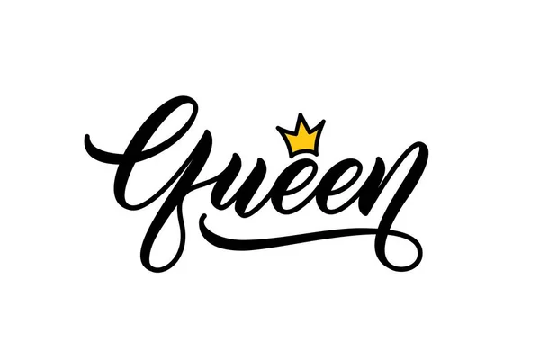 Kraliçe Yazısı Kelime Modern Hat Sanatı Elbiselere Baskı Yapmak Için — Stok Vektör