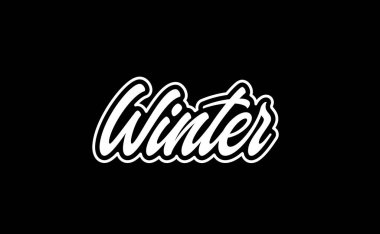 Kış el yazısı. Modern hat baskısı.