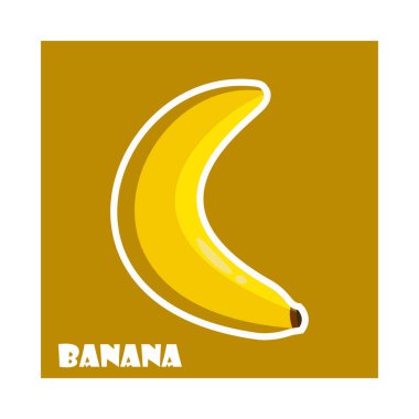 Muz etiket. Web için vektör çizim. Karikatür tarzı