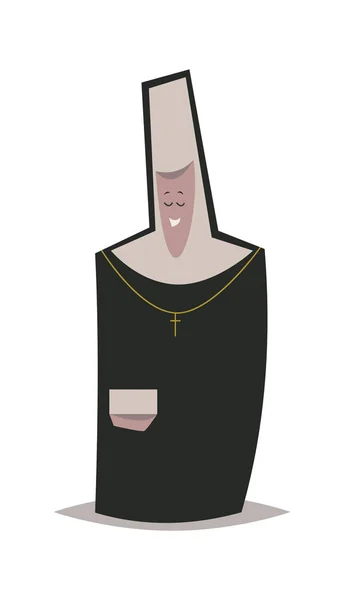 Desenhos Animados Bonitos Nun Vector Ilustração —  Vetores de Stock