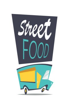 Sokak gıda. Çizgi film vektör çizim.