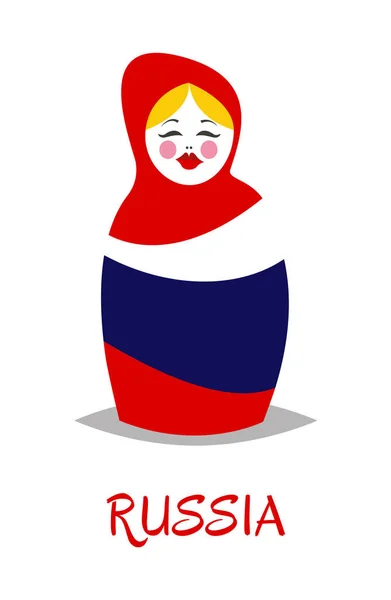 Russische Poppen Matryoshka Vectorillustratie Voor Het Web Cartoon Stijl Rusland — Stockvector