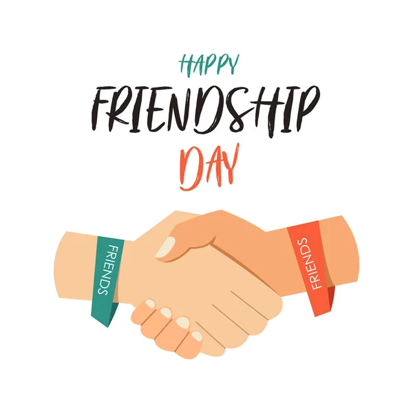 Glückliche Freundschaft Day Vector Illustration Cartoon Style Handshake Vektorgrafiken