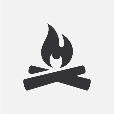 Yangın ya da kamp. Basit vektör simgesi