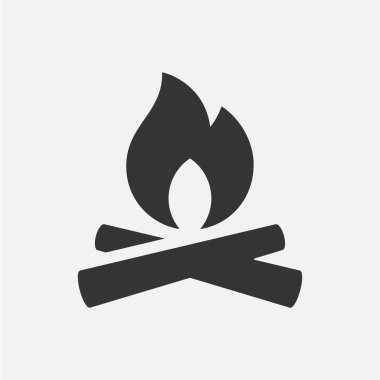 Kampı ya da ateş. Basit vektör simgesi