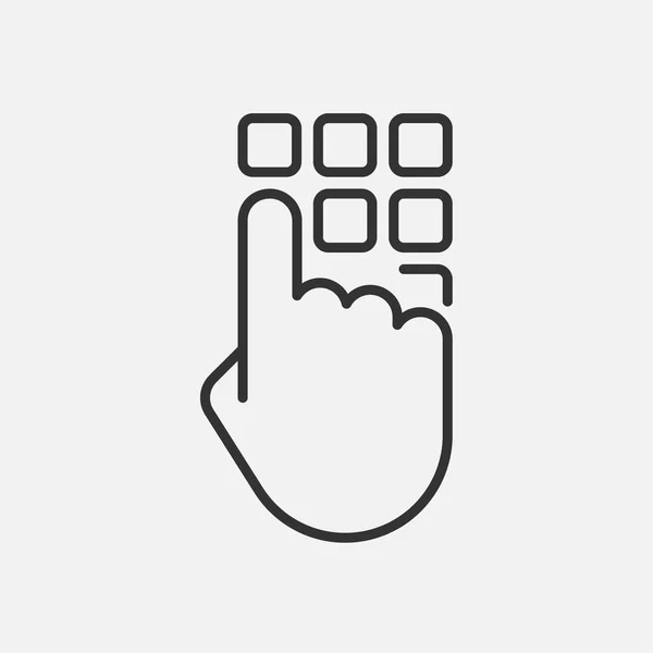 Güvenlik kodu. İnce vektör simgesi