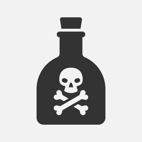 Poison Bottle Flat Vector Icon — Stock Vector