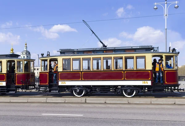 Historická Tramvaj Ulicích Moskvy — Stock fotografie