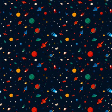 Kozmos ya da uzay. Dikişsiz desen