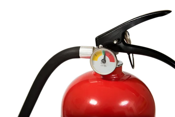 Extintor Fuego Rojo Con Espacio Copia Aislado Sobre Fondo Blanco — Foto de Stock