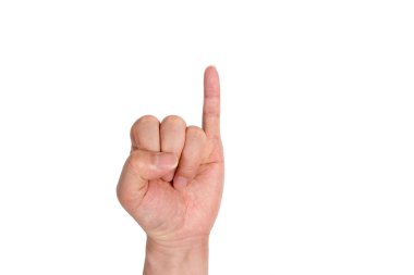 A Rock and Roll işareti veren el mans.