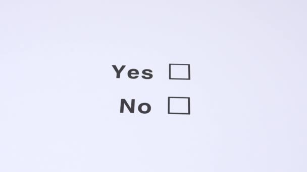 Ναι Και Όχι Επιλέξτε Ναι — Αρχείο Βίντεο