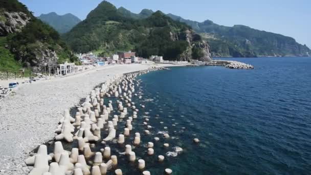 Taeha ポート 韓国の鬱陵島での夏の風景 — ストック動画