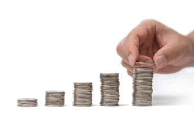 paralar kopya alanı ile yığmaya el.