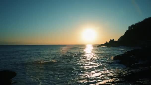 Hermoso Amanecer Sobre Océano Corea Del Sur Amanecer Del Mar — Vídeos de Stock