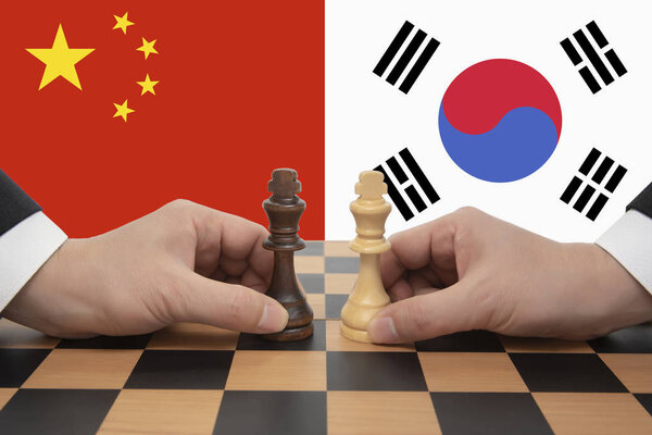China-South Korea Summit expressed in a chess game.