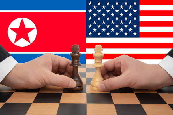 North Korea-US Summit expressed in a chess game.