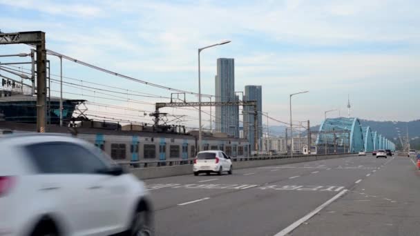 Güney Kore Seul Trafik Var — Stok video