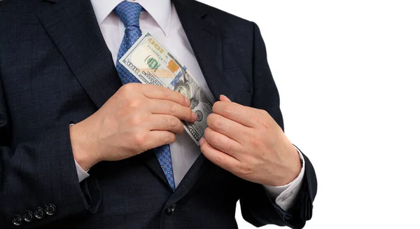 Businessman Holding Dollars Hand — Stock Photo, Image