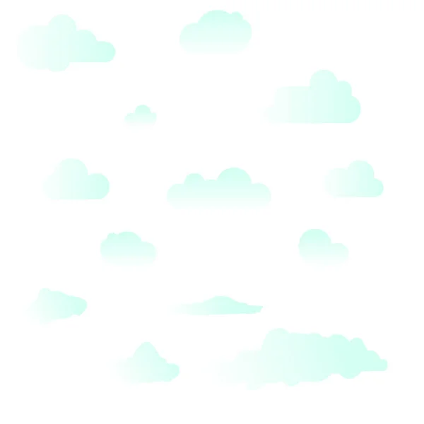 Vector Illustration Set Clouds Gradient — Stock Vector