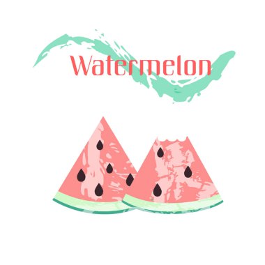 Karpuz dilimleri tasarım metin ile vektör çizim 