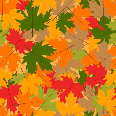 Vektör Dikişsiz desen renkli sonbahar akçaağaç yaprakları