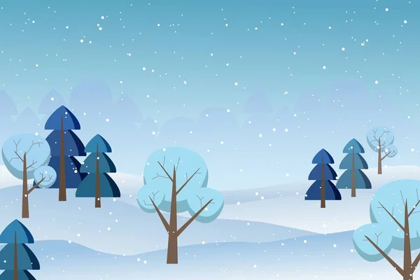 雪に覆われた冬の風景 ロシアの冬スタイル テキストを配置します ベクトル図 — ストックベクタ