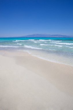 Beyaz kum plaj, Chrissi Adası Crete, Yunanistan