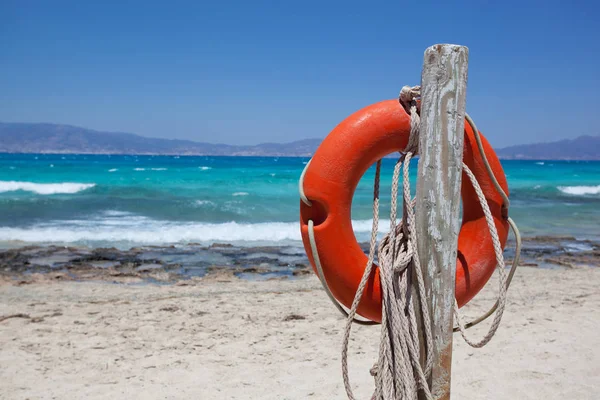 Piasek Plaża Wyspa Chrissi Kreta Grecja — Zdjęcie stockowe