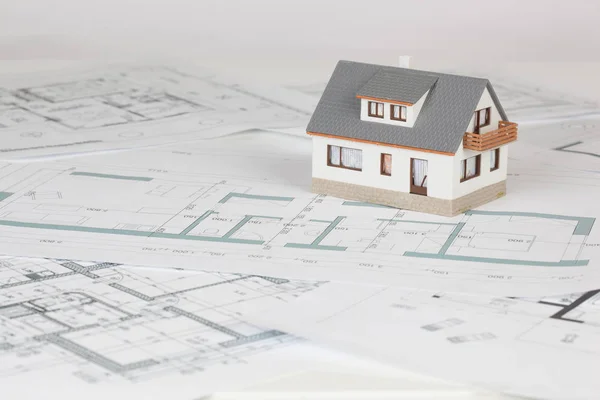 Model House Blueprint Background — Stock Photo, Image