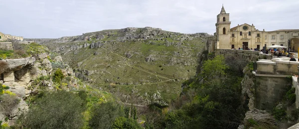 Matera, İtalya - 31 Mart 2018: Matera şehir, Basilicata, İtalya. UNESCO dünya mirası. Avrupa Kültür 2019 başkenti — Stok fotoğraf