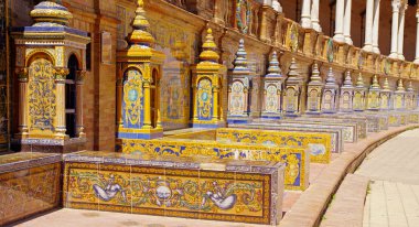 Seville Sevilla Plaza de Espana il Bank Andalusia İspanya kare
